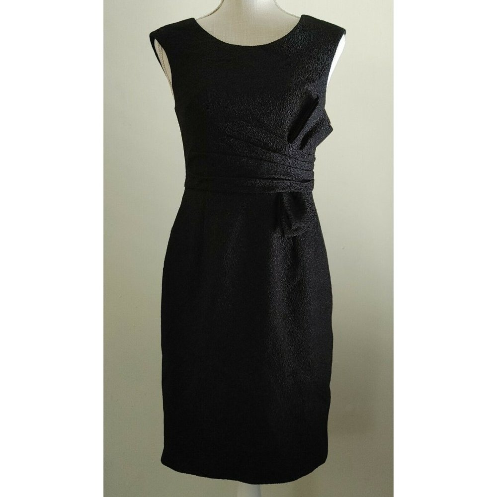 Kay Unger Dress Short Black Jacquard Cocktail Womens sz 2 New York Rayon Poly